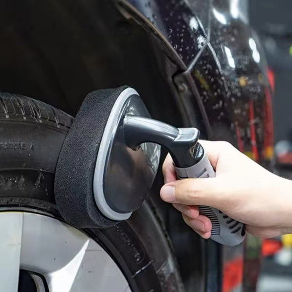 Curved Shaped Car Tire Waxing Brush - Auto Wheel Shine Detailing Tool
